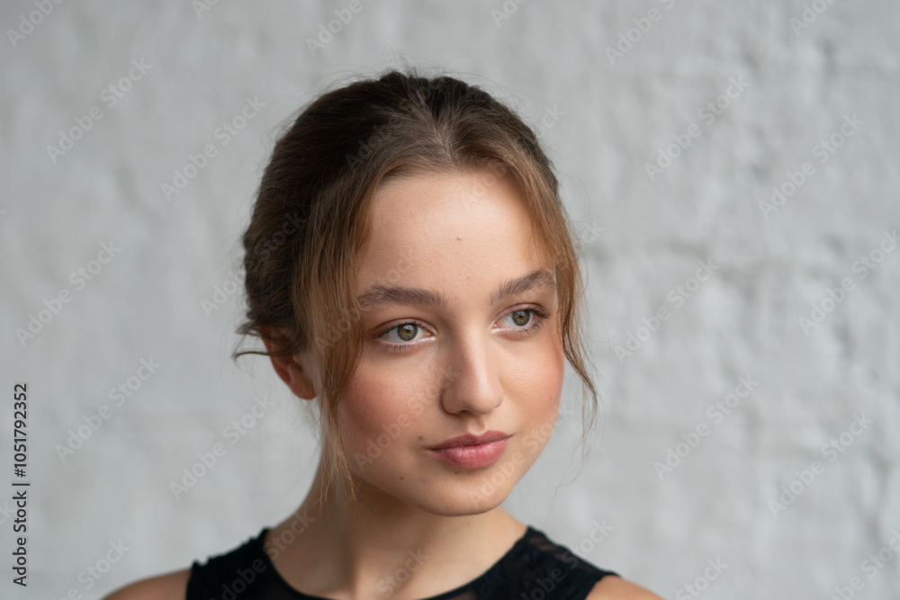 portrait of young beautiful woman in studio portrait of young beautiful woman in studio