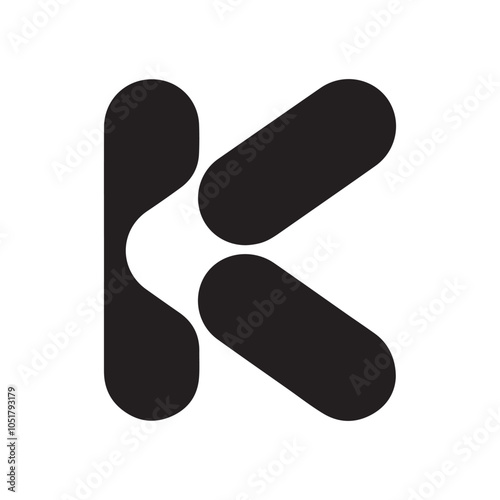 Letter K logo monogram modern design minimalist style vector illustration isolated on white backgrou