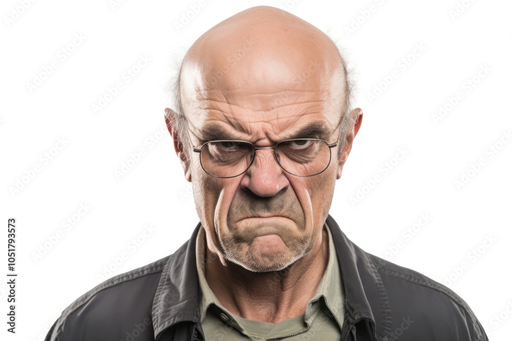 Obraz premium Angry man portrait glasses adult.