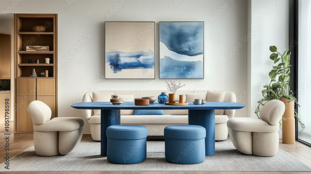 Japandi, minimalist interior design of modern living room Japandi, minimalist interior design of modern living room