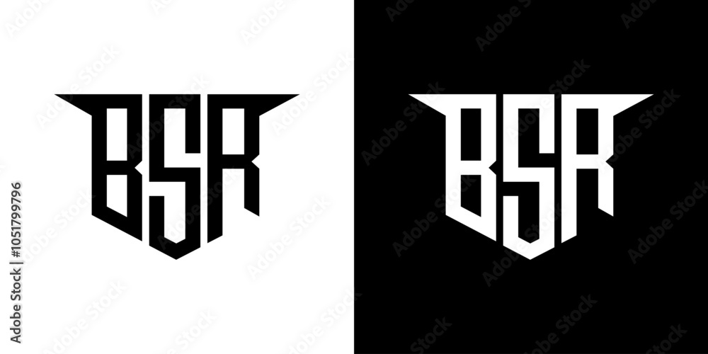 BSR letter logo design with white background in illustrator, vector logo modern alphabet font overlap style, calligraphy designs for logo, Poster, Invitation, etc.