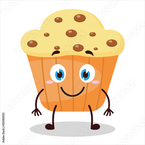 cute smile expression of muffin character