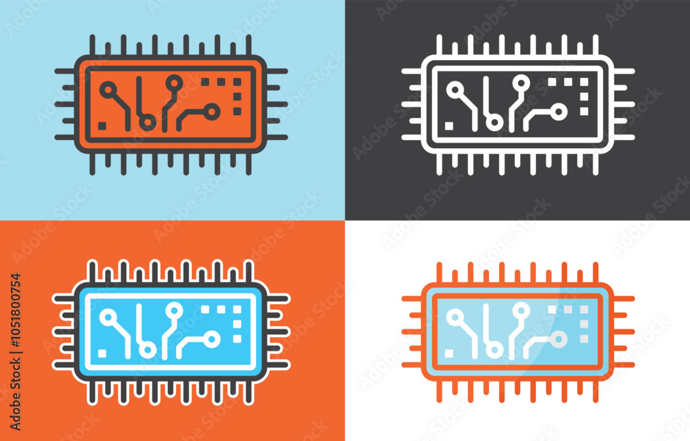 Tech Icon Vector_Processor_microprocessor_microchip. Tech Icon Vector_Processor_microprocessor_microchip.