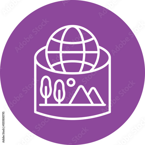 Virtual Environment line circle icon