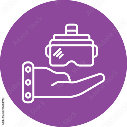 VR Hands line circle icon