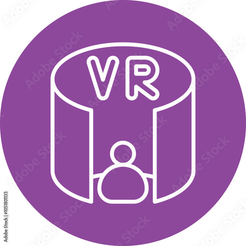 VR Experiences line circle icon