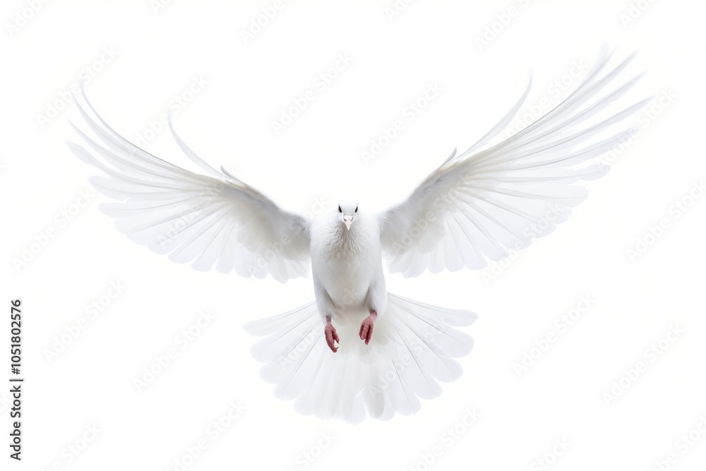 Fototapeta premium Dove flying animal white bird.