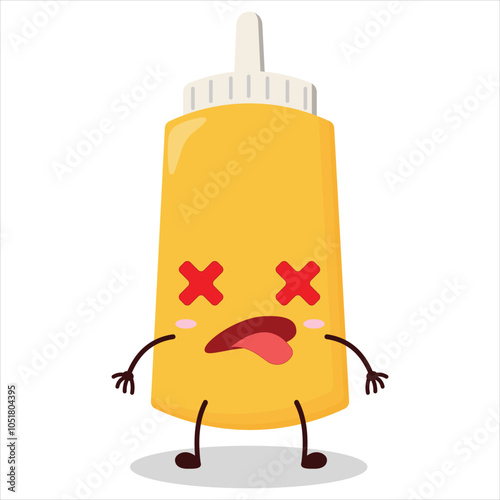 cute fainted expression of mayonnaise character