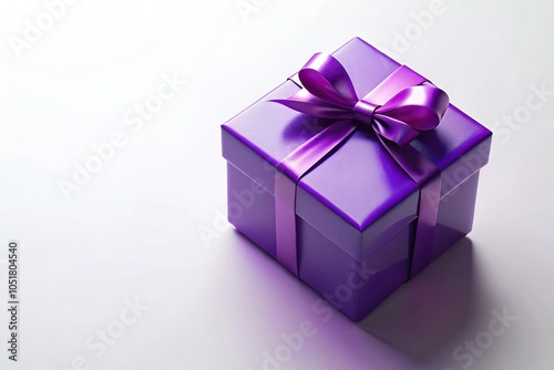 Isometric purple present box for Christmas