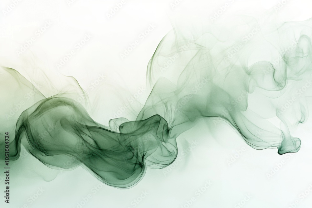 Obraz premium A green smokey line with a white background