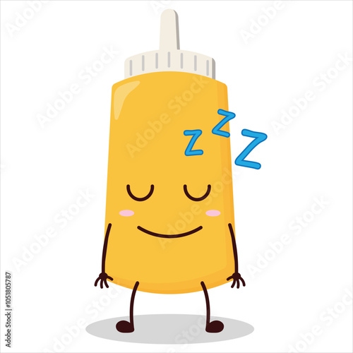 cute sleep expression of mayonnaise character