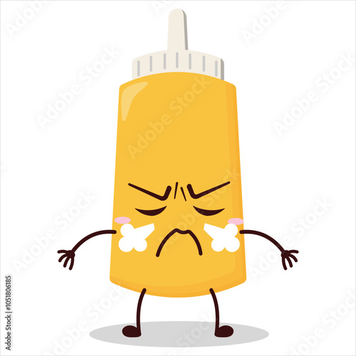 cute mad expression of mayonnaise character