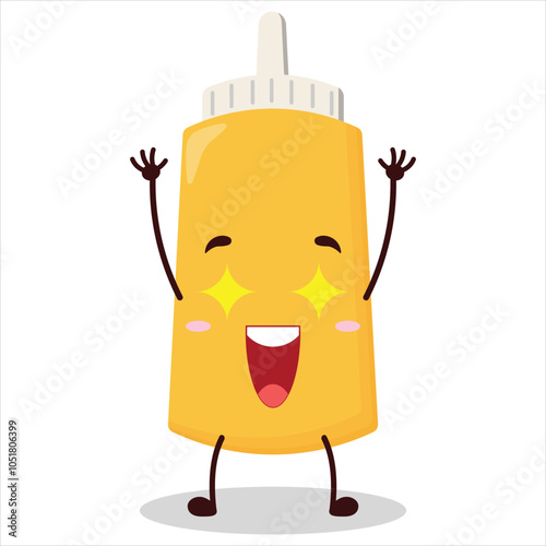 cute excited expression of mayonnaise character