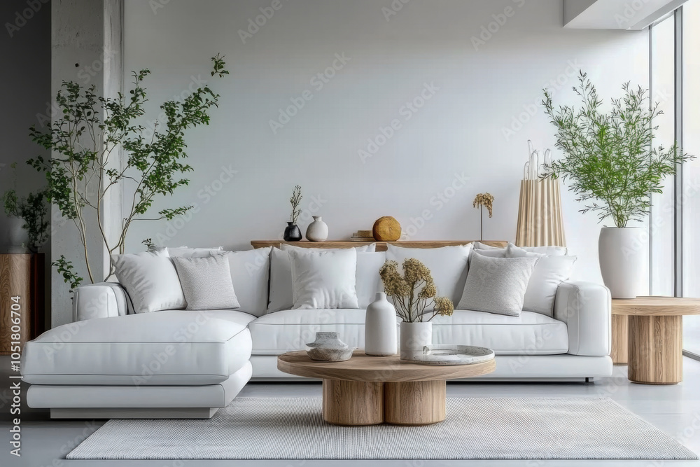 modern living room Style Studio apartment with white corner sofa Scandinavian home interior design modern living room Style Studio apartment with white corner sofa Scandinavian home interior design