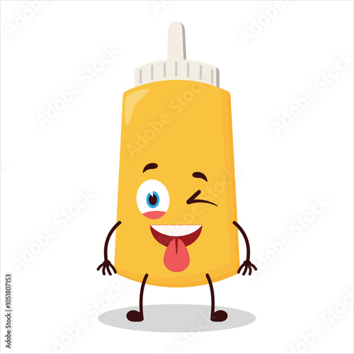 cute teased expression of mayonnaise character