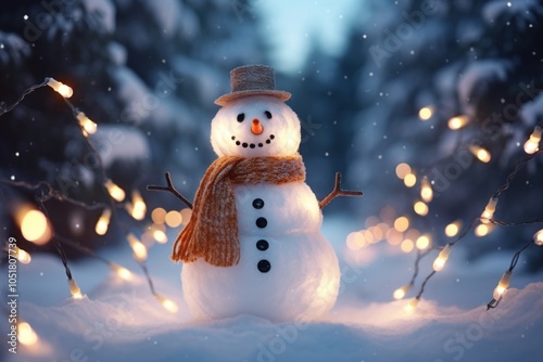 Snowman winter outdoors nature. photo