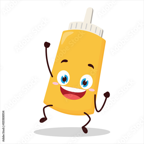 cute hurray victory expression of mayonnaise character