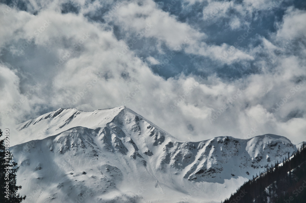Snow-covered mountain peaks in the Tatra Mountains in Poland Snow-covered mountain peaks in the Tatra Mountains in Poland