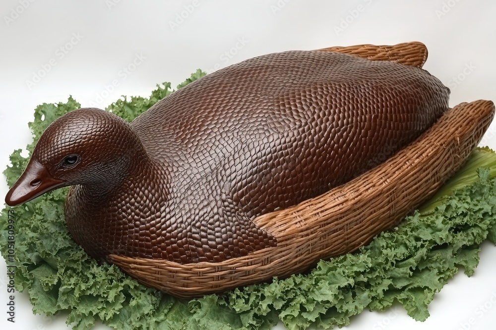 Obraz premium Brown Duck Serving Dish.