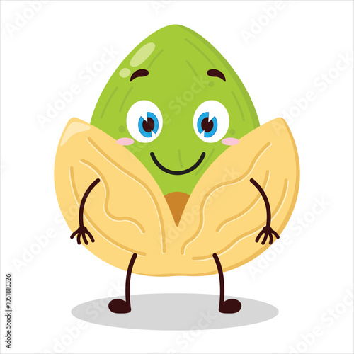 cute smile expression of pistachio character