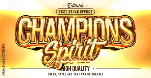 Editable text style effect - Champions Spirit text style theme.