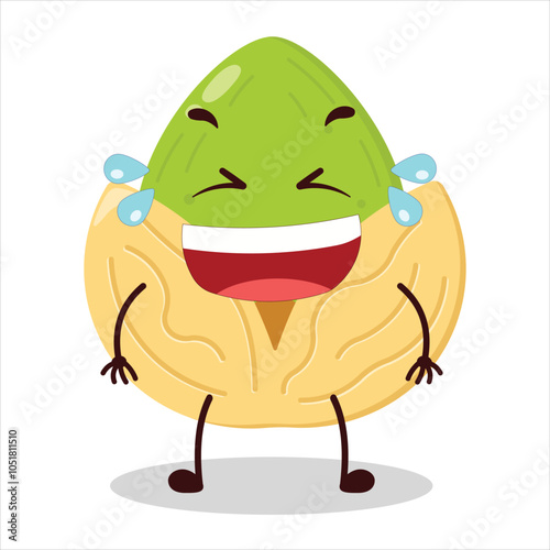 cute laugh out loud expression of pistachio character