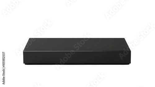 Sleek black rectangular product stand  