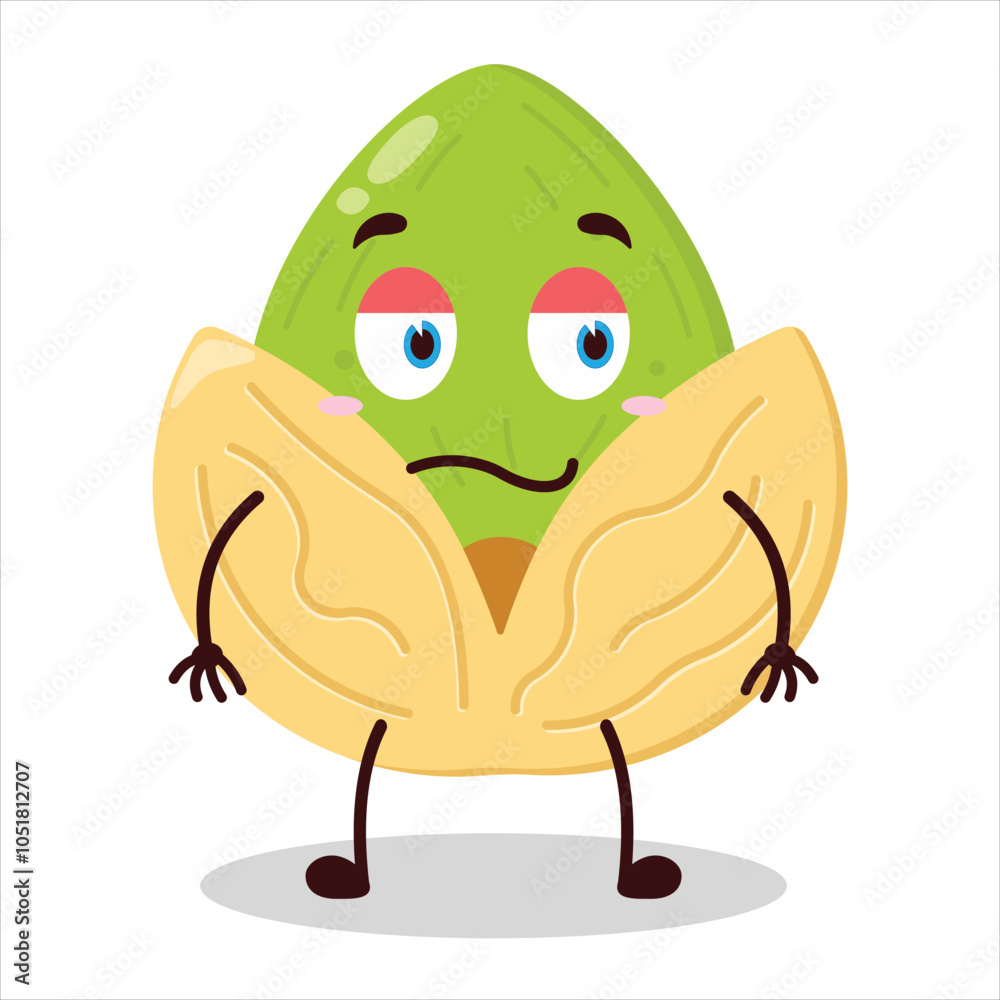 Obraz premium cute silent expression of pistachio character