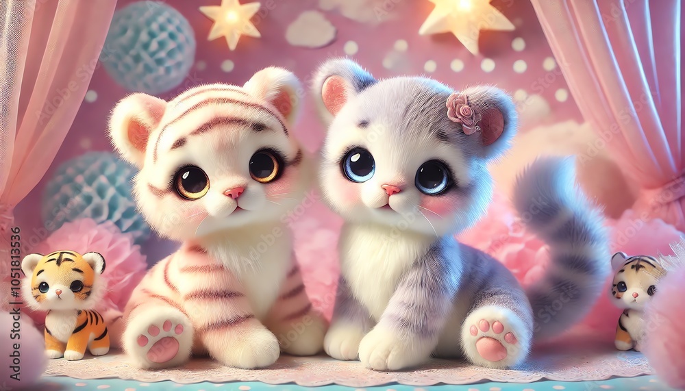 Fototapeta premium Two baby tigers