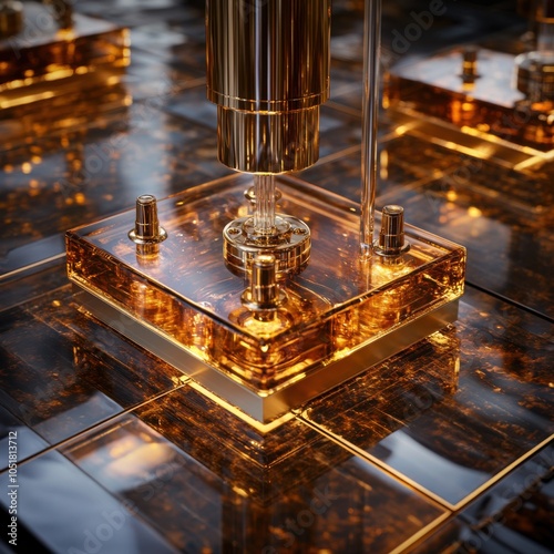 Midnight Opulence: Gilded Bronze Pipe Stand in Dark Luxe photo