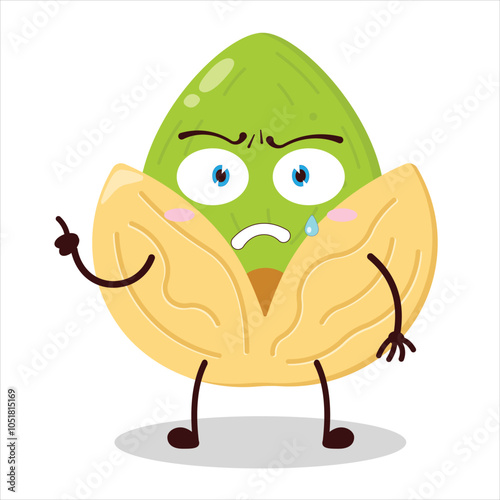 cute weird expression of pistachio character
