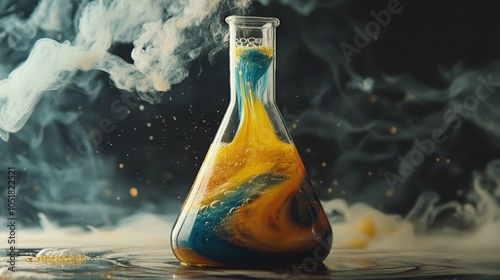 Swirling Chemical Reaction in a Conical Flask photo