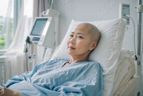 Asian woman, 50 years old, cancer patient