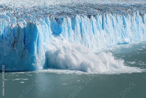 Glacier Calving: Iceberg Breaks Off and Crashes into Water