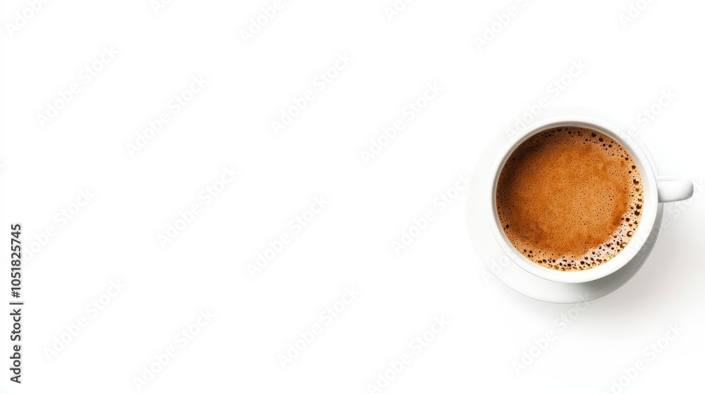 Top View Coffee Cup Isolated on White Background Top View Coffee Cup Isolated on White Background