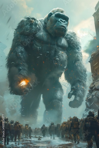 gorilla in cyberpunk style illustration