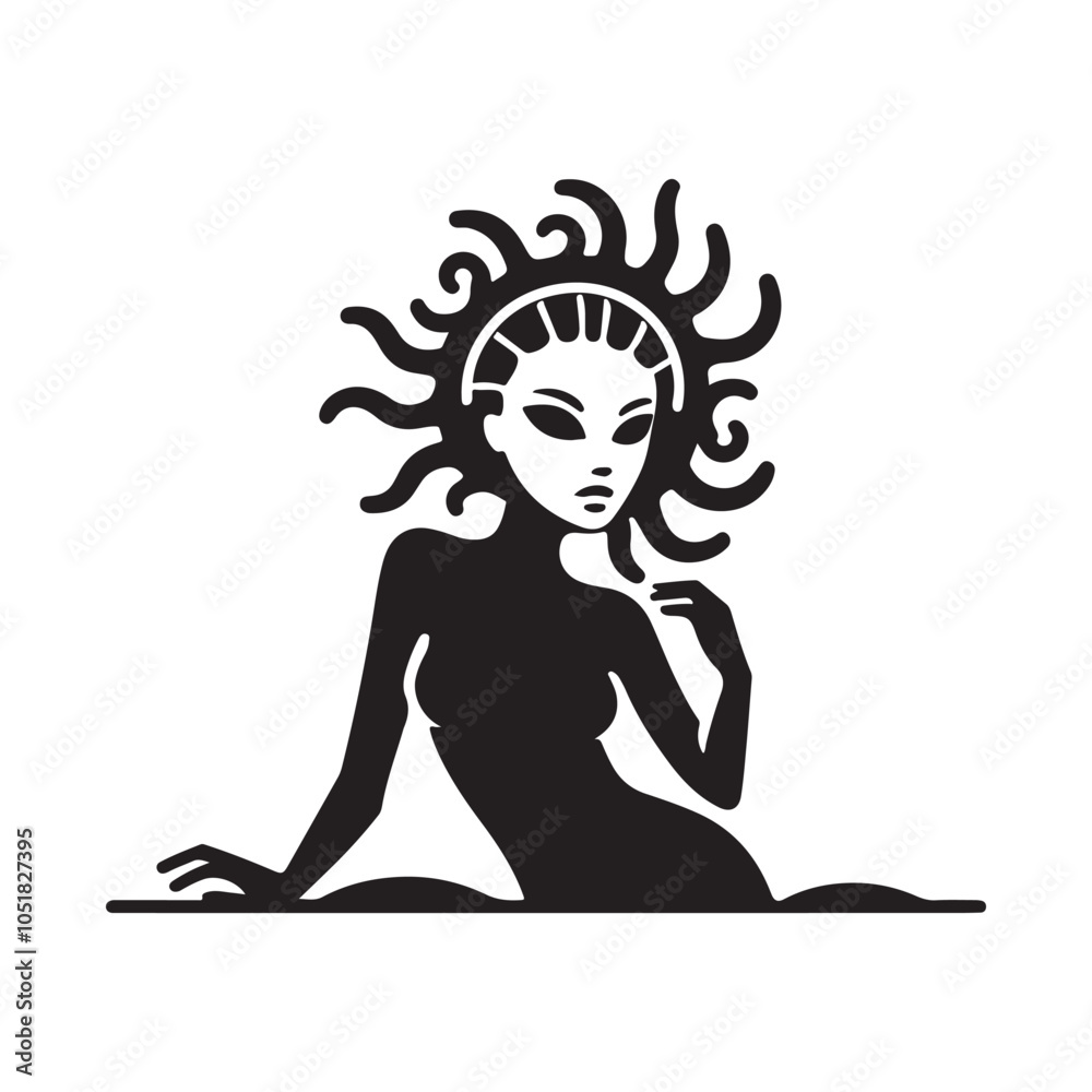 Alien Silhouette Vector Art for Posters, T-Shirts & Digital Use