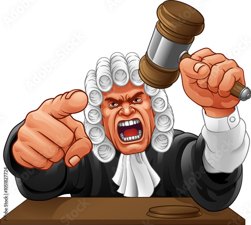 Angry Judge Hammer Gavel Ca...