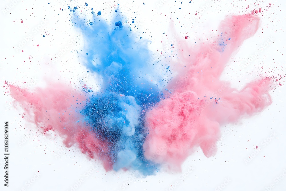 Obraz premium Bright colorful watercolor splash splatter stain brush strokes on white background. Modern vibrant aquarelle spot. Aquarelle explosion on white.