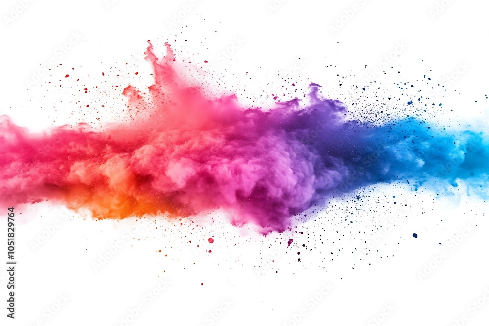 Colored powder explosion on background. Abstract closeup dust on backdrop. Colorful explode. Paint holi isolate on white. Colored powder explosion on background. Abstract closeup dust on backdrop. Colorful explode. Paint holi isolate on white.