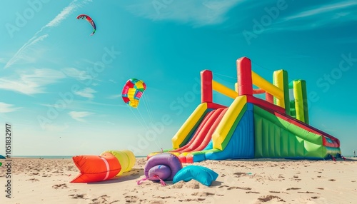 Wallpaper Mural Vibrant Scene: Massive Inflatable Outdoors with a Kite in the Background Torontodigital.ca