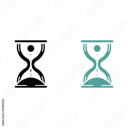 Simple hourglass logo. Hourglass silhouette icon. Vector illustration.