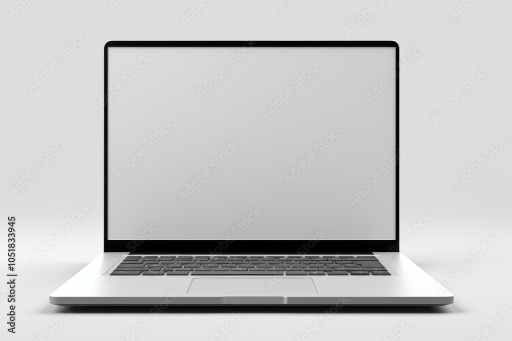 Laptop mockup computer white background portability.
