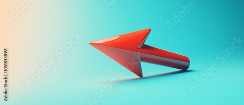Wallpaper Mural Highresolution rendering of a bold glossy red upward arrow on a gentle light blue backdrop, symbolizing business progress and upward movement Torontodigital.ca