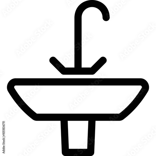 Simple vector icon wash basin