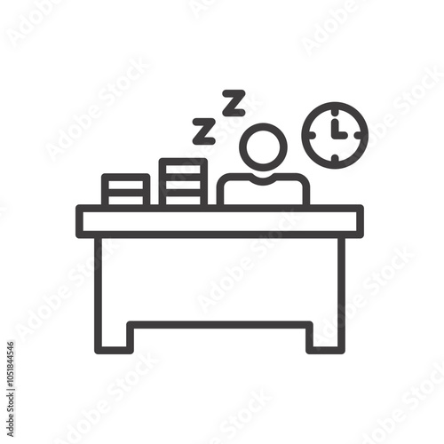 OVERTIME stroke icon in black