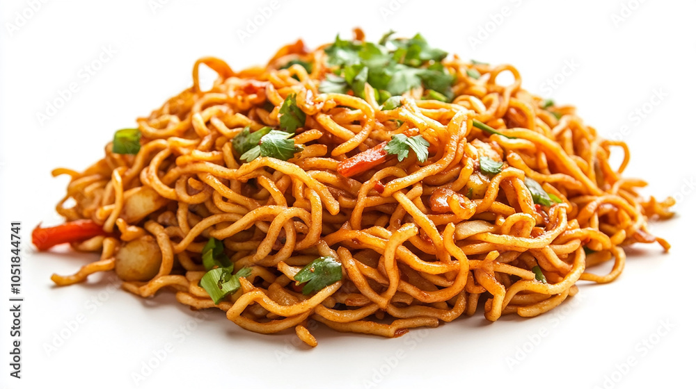 Spicy Potato Noodles isolated on white background Spicy Potato Noodles isolated on white background