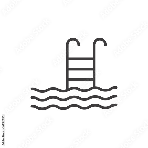 POOL stroke icon in black