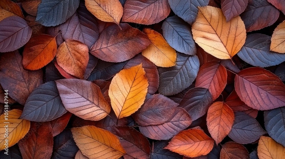 A Close-Up View of Multi-Colored Autumn Leaves A Close-Up View of Multi-Colored Autumn Leaves