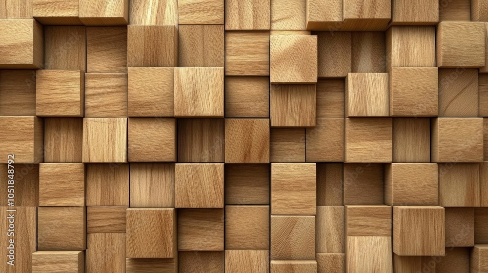Elegant Wooden Block Wall Elegant Wooden Block Wall